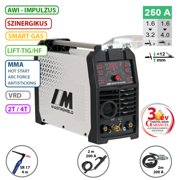 MASTRO TIG-250 DC TIG (AWI) impulzus hegesztő inverter