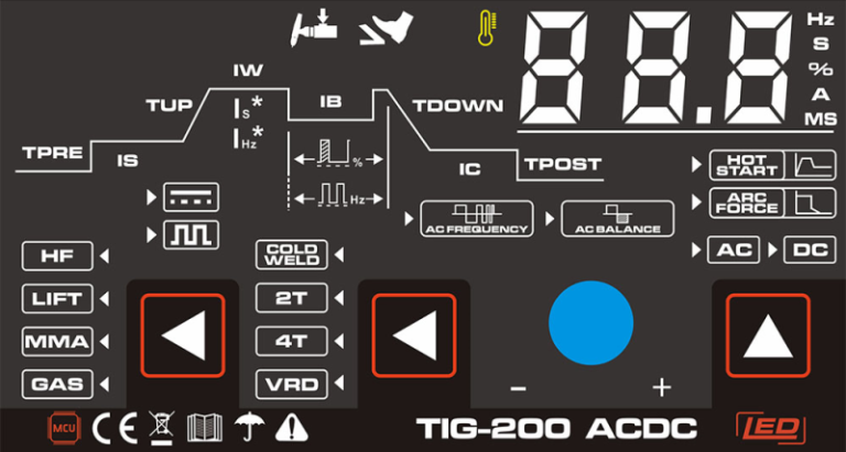 MASTRO TIG-200 AC/DC LED hegesztő inverter