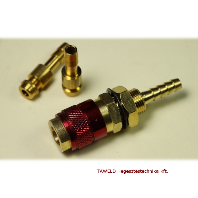 Víz gyorscsatlakozó aljzat, piros - 9 mm