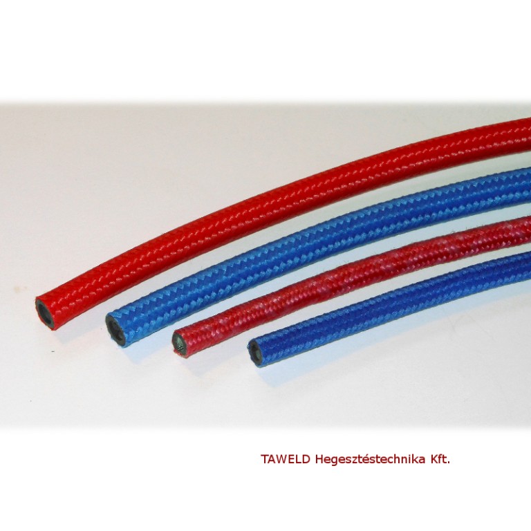 Gumi cső szövött köpennyel, piros 5x8